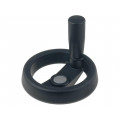 VRTP.100+I A-10; Knob; with handle; H: 37mm; Ømount.hole: 10mm; black; 0÷80°C; ELESA+GANTER