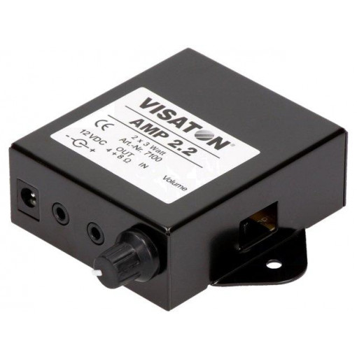 7100; External amplifier; 12VDC; 1.1Ω; 46mA; 60mV; 3.3W; In.imp: 10kΩ; VISATON