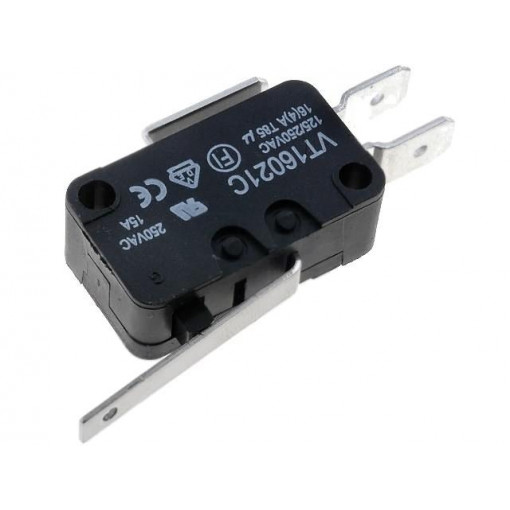 VT16021C; Microswitch SNAP ACTION; with lever; SPDT; 14A/250VAC; ON-(ON); HIGHLY VT16021C; Microswitch SNAP ACTION; with lever; SPDT; 14A/250VAC; ON-(ON); HIGHLY