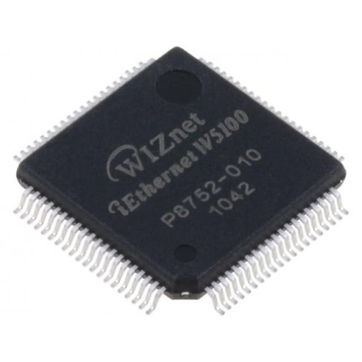 W5100; IC: Ethernet controller; 8bit BUS,SPI; LQFP80; -40÷85°C; 3.3VDC; WIZNET