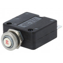 W58-XB1A4A-20; Circuit breaker; Urated: 250VAC; 50VDC; 20A; SPST-NC; Poles: 1; TE Connectivity