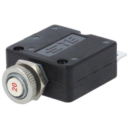 W58-XB1A4A-20; Circuit breaker; Urated: 250VAC; 50VDC; 20A; SPST-NC; Poles: 1; TE Connectivity