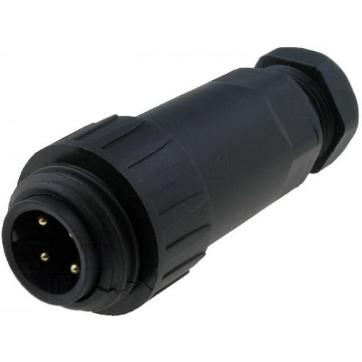 WA22J4TE2III; WA22; plug; male; PIN: 4; 3+PE; IP67; 9÷10.5mm; 16A; screw terminal; WEIPU