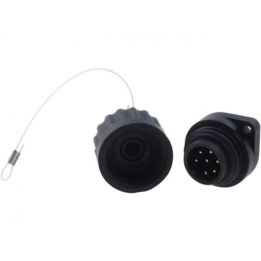 WA22J7Z1; WA22; socket; male; PIN: 7; 6+PE; IP67; 10A; soldering; 250V; WEIPU