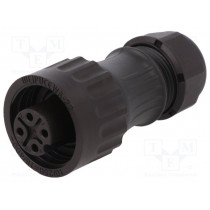 WA22K4TK2-II; WA22; plug; female; PIN: 4; 3+PE; IP67; 7÷12mm; 16A; screw terminal; WEIPU