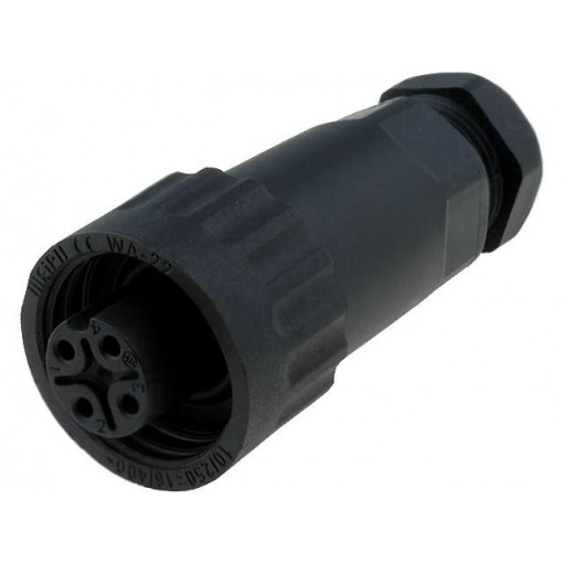WA22K4ZE2I; WA22; plug; female; PIN: 4; 3+PE; IP67; 5÷6.5mm; 16A; screw terminal; WEIPU