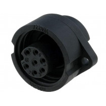 WA22K7Z; WA22; socket; female; PIN: 7; 6+PE; IP67; 10A; soldering; 250V; WEIPU