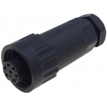 WA22K7ZE1III; WA22; plug; female; PIN: 7; 6+PE; IP67; 9÷10.5mm; 10A; soldering; 250V; WEIPU