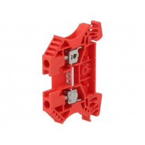 1020140000 WDU 4 RT; Splice terminal: rail; 4mm2; ways: 1; terminals: 2; red; Width: 6.1mm; WEIDMÜLLER