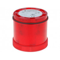 64411068; Signaller: lighting; LED; red; Usup: 230VAC; IP65; Ø70x65mm; WERMA