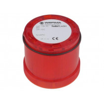 64712055; Signaller: lighting; LED; red; Usup: 24VDC; IP65; Ø70x65.5mm; WERMA
