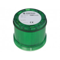 64722055; Signaller: lighting; LED; green; Usup: 24VDC; IP65; Ø70x65.5mm; WERMA