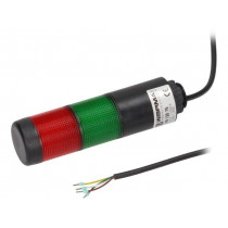 69812075; Signaller: signalling column; LED; red/green; Usup: 24VDC; IP65; WERMA