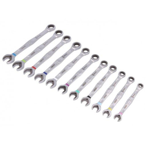 05020013001; Key set; combination spanner,with ratchet; Pcs: 11; WERA