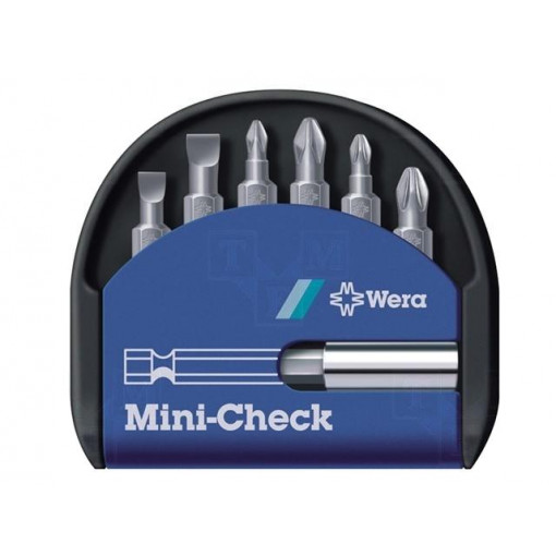 05056295001; Kit: screwdriver bits; Pcs: 7; Phillips,Pozidriv®,slot; 25mm; WERA 05056295001; Kit: screwdriver bits; Pcs: 7; Phillips,Pozidriv®,slot; 25mm; WERA