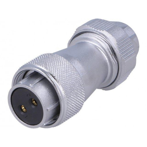 WF20K2TE1; WF; plug; female; PIN: 2; IP67; soldering; for cable; 500V; straight; WEIPU
