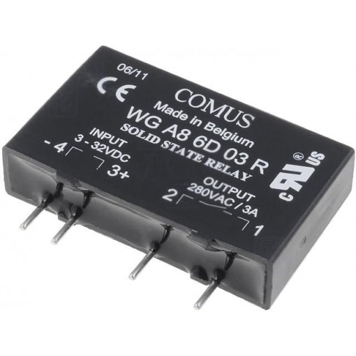WGA86D03R; Relay: solid state; Ucntrl: 3÷32VDC; 3A; 48÷280VAC; Series: WGA8; COMUS WGA86D03R; Relay: solid state; Ucntrl: 3÷32VDC; 3A; 48÷280VAC; Series: WGA8; COMUS