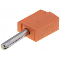215-211; Plug; 4mm banana; 20A; 42V; orange; non-insulated; 40mm; 3.86g; WAGO