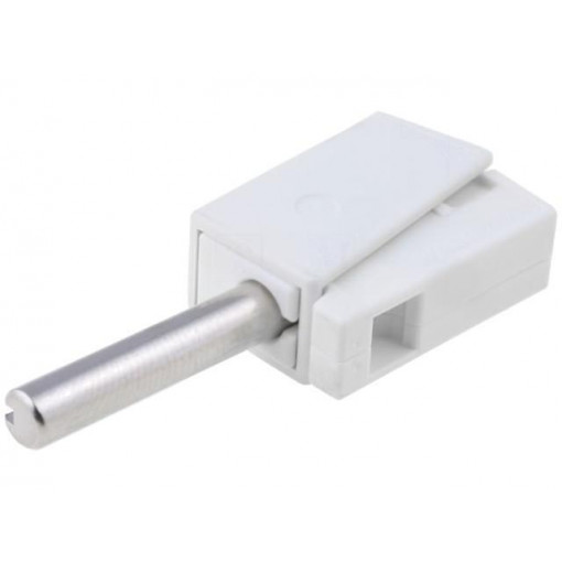 215-611; Plug; 4mm banana; 20A; 42V; white; non-insulated; 40mm; 3.86g; WAGO
