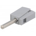 215-811; Plug; 4mm banana; 20A; 42V; grey; non-insulated; 40mm; 3.86g; WAGO