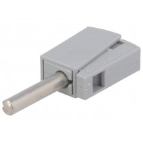 215-811; Plug; 4mm banana; 20A; 42V; grey; non-insulated; 40mm; 3.86g; WAGO