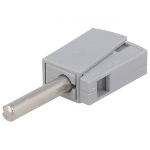 215-811; Plug; 4mm banana; 20A; 42V; grey; non-insulated; 40mm; 3.86g; WAGO