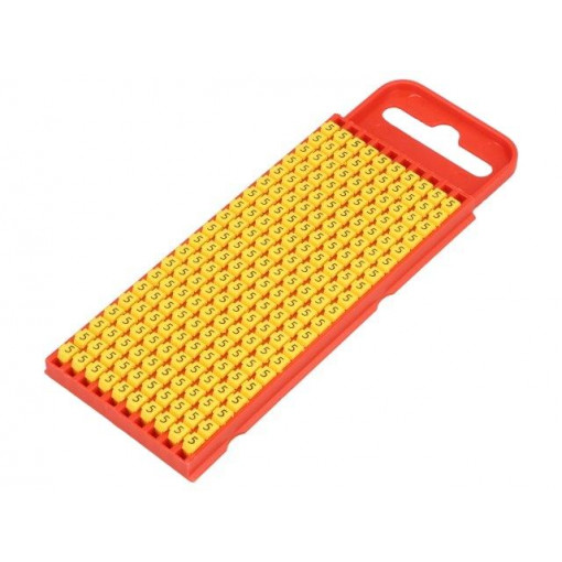 561-01654; Markers for cables and wires; Label symbol: 5; 2÷2.8mm; yellow; HELLERMANNTYTON