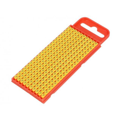 561-01044; Markers for cables and wires; Label symbol: D; 2÷2.8mm; yellow; HELLERMANNTYTON