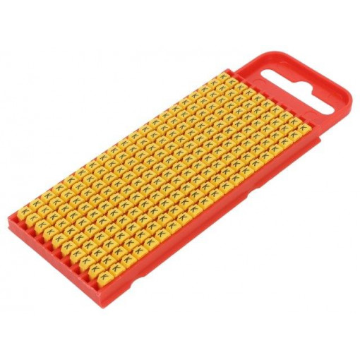 561-01114; Markers for cables and wires; Label symbol: K; 2÷2.8mm; yellow; HELLERMANNTYTON