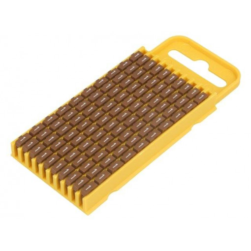 561-03611; Markers for cables and wires; Label symbol: 1; 4.3÷5.3mm; brown; HELLERMANNTYTON