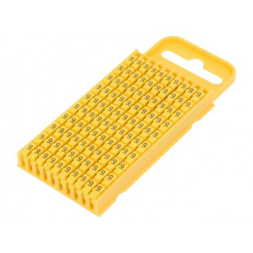 561-03694; Markers for cables and wires; Label symbol: 9; 4.3÷5.3mm; yellow; HELLERMANNTYTON