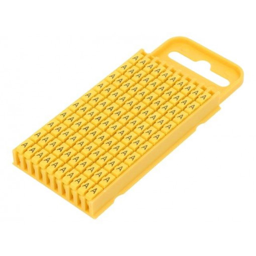 561-03014; Markers for cables and wires; Label symbol: A; 4.3÷5.3mm; yellow; HELLERMANNTYTON