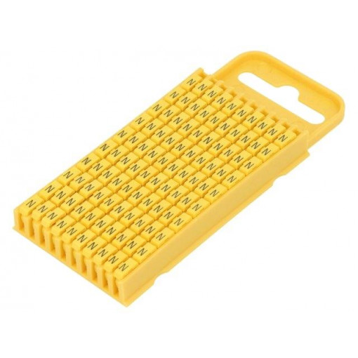 561-03144; Markers for cables and wires; Label symbol: N; 4.3÷5.3mm; yellow; HELLERMANNTYTON