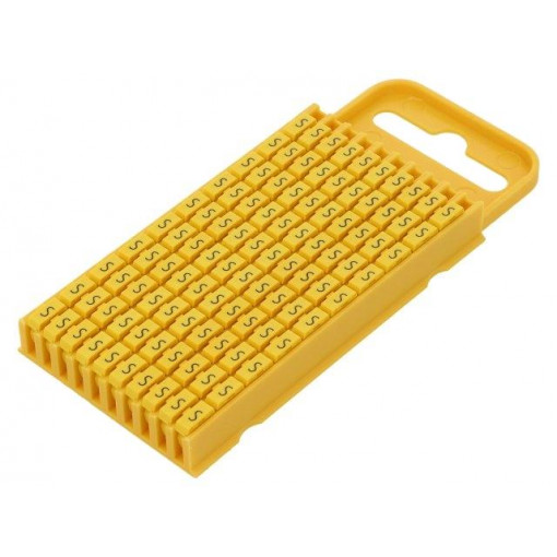 561-03194; Markers for cables and wires; Label symbol: S; 4.3÷5.3mm; yellow; HELLERMANNTYTON