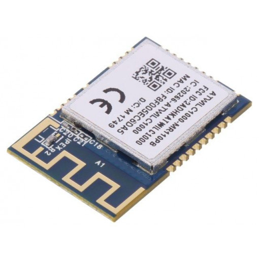 ATWILC1000-MR110PB; Module: WiFi; IEEE 802.11b/g/n; SDIO,SPI; SMD; 21.7x14.7x2.1mm; MICROCHIP TECHNOLOGY