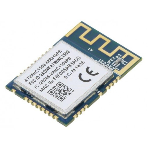 ATWINC1500-MR210PB1961; Module: WiFi; IEEE 802.11b/g/n; SPI,UART; SMD; 21.7x14.7x2.1mm; MICROCHIP TECHNOLOGY ATWINC1500-MR210PB1961; Module: WiFi; IEEE 802.11b/g/n; SPI,UART; SMD; 21.7x14.7x2.1mm; MICROCHIP TECHNOLOGY