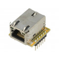 WIZ850IO; Module: Ethernet; Comp: W5500; 3.3VDC; SPI; RJ45,pin header; 2.54mm; WIZNET