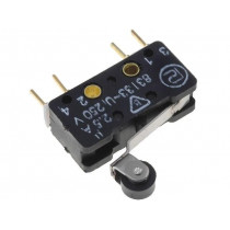 83 133 SLO54 ER14.1; Microswitch SNAP ACTION; with lever (with roller); 2.5A/250VAC; PROMET 83 133 SLO54 ER14.1; Microswitch SNAP ACTION; with lever (with roller); 2.5A/250VAC; PROMET
