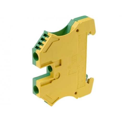 1010200000 WPE 6; Splice terminal: rail; 6mm2; ways: 1; terminals: 2; yellow-green; WEIDMÜLLER