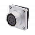 WS16K5ZZ; WS; socket; female; PIN: 5; flange (4 holes),for panel mounting; WEIPU WS16K5ZZ; WS; socket; female; PIN: 5; flange (4 holes),for panel mounting; WEIPU