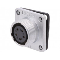 WS16K5ZZ; WS; socket; female; PIN: 5; flange (4 holes),for panel mounting; WEIPU