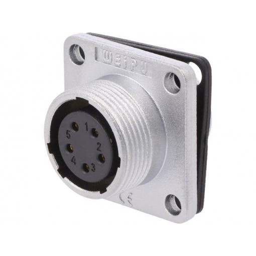 WS16K5ZZ; WS; socket; female; PIN: 5; flange (4 holes),for panel mounting; WEIPU