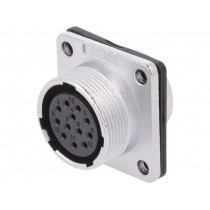 WS20K12ZZ; WS; socket; female; PIN: 12; flange (4 holes),for panel mounting; WEIPU