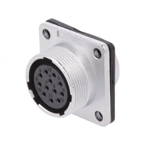 WS20K12ZZ; WS; socket; female; PIN: 12; flange (4 holes),for panel mounting; WEIPU