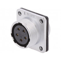 WS20K5ZZ; WS; socket; female; PIN: 5; flange (4 holes),for panel mounting; WEIPU
