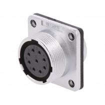 WS20K9ZZ; WS; socket; female; PIN: 9; flange (4 holes),for panel mounting; WEIPU