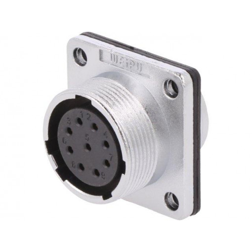 WS20K9ZZ; WS; socket; female; PIN: 9; flange (4 holes),for panel mounting; WEIPU