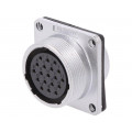 WS24K19ZZ; WS; socket; female; PIN: 19; flange (4 holes),for panel mounting; WEIPU WS24K19ZZ; WS; socket; female; PIN: 19; flange (4 holes),for panel mounting; WEIPU