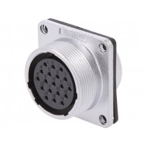 WS24K19ZZ; WS; socket; female; PIN: 19; flange (4 holes),for panel mounting; WEIPU