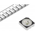 WS2813B-B; LED; SMD; 5050,PLCC6; RGB; 5x5x1.6mm; 3.5÷5.3V; Lens: transparent; WORLDSEMI